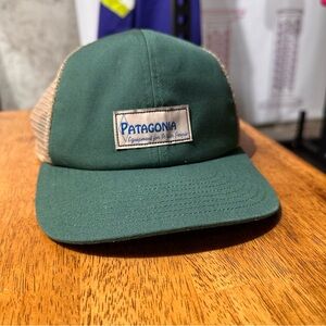 Patagonia Forest Green and Beige Trucker Hat